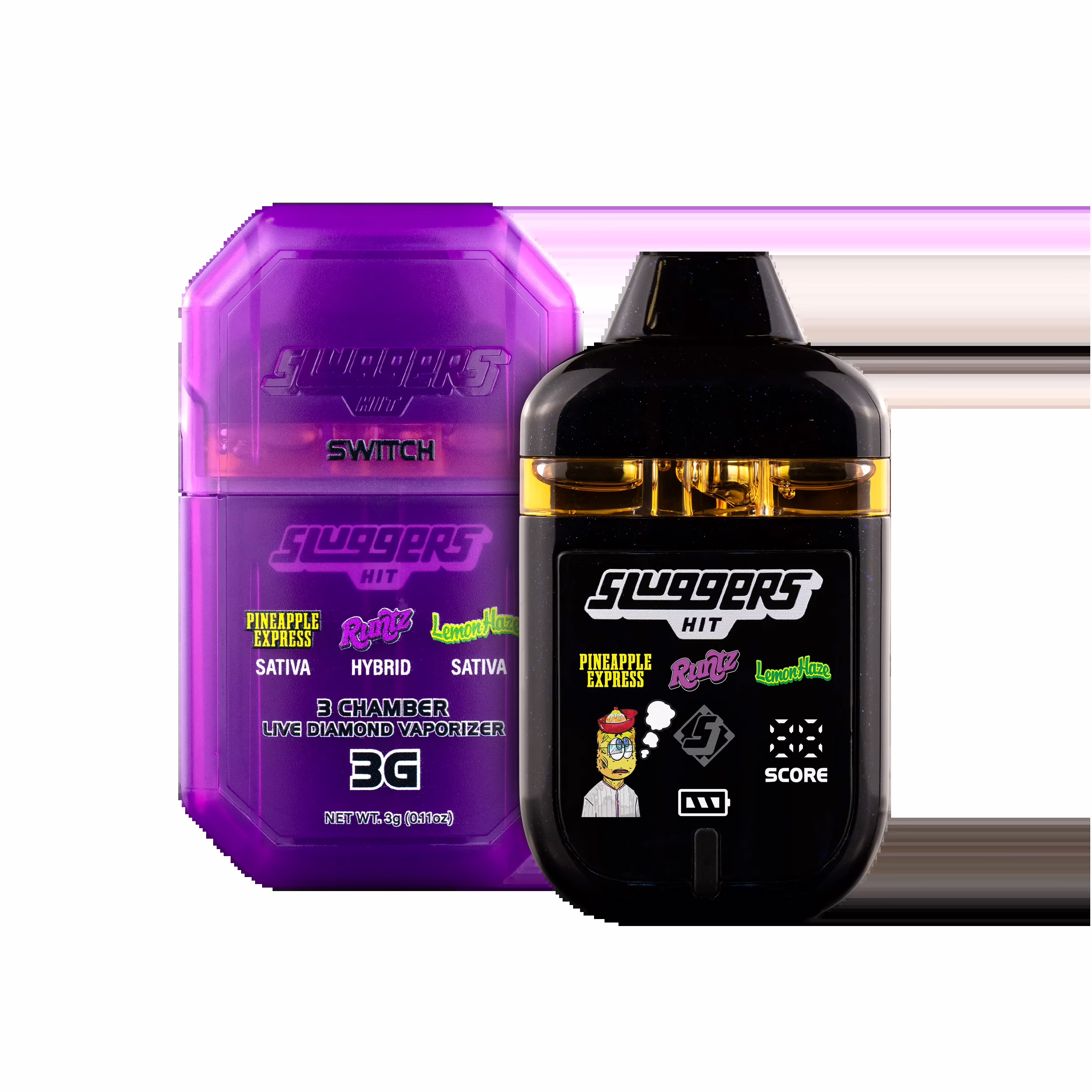 Pineapple Express x Runtz x Lemon Haze Sluggers Switch 3G Disposable